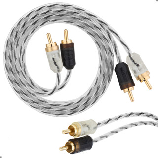 Cabo RCA Som Automotivo 1 Metro Injetado Flexível Transparente Taramps Conectores Alta Pressão Plug 3mm 1mt em Oferta na Shopee