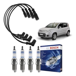 Kit Cabo E Vela de Ignição Original Bosch Fiat Uno 1.0 8V Flex 2009 A 2013