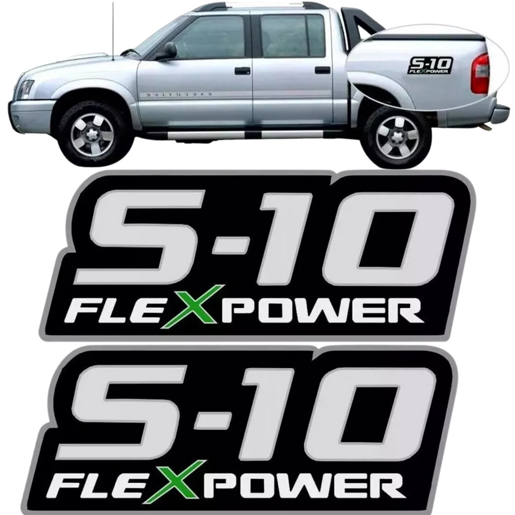 Kit Par Adesivo S10 FlexPower Executive GM Chevrolet Carroceria 2009 2010 2011