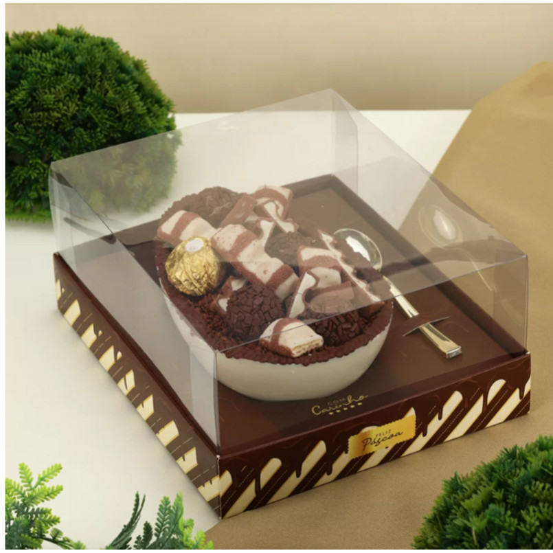 10 Caixas P/ Ovo De Colher Ajustável 250-350-500gr 3704 CHOCOLATE ( PASCOA JANGO )