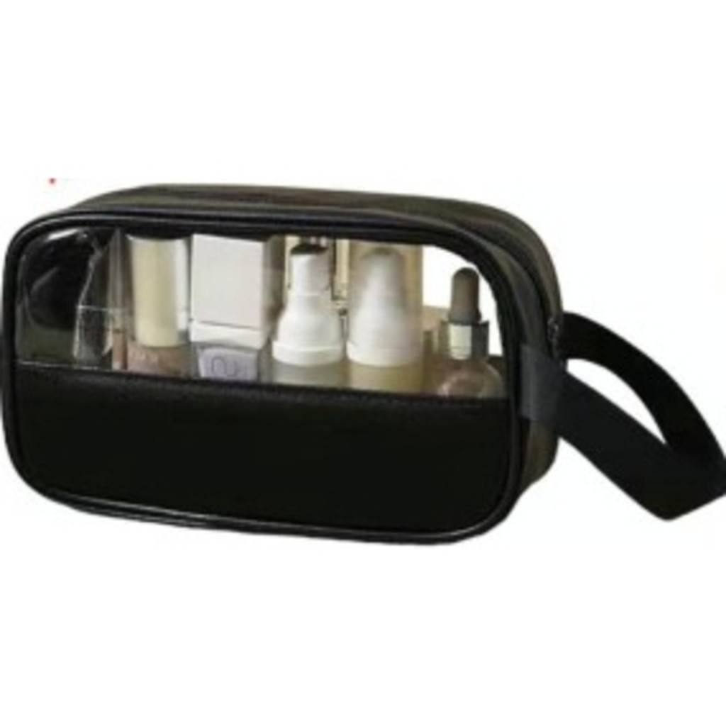 ASAYONG Luxo Couro Travesseiro Maquiagem Bolsa Ins Dupla Camada PU Mulheres Portátil Impermeável