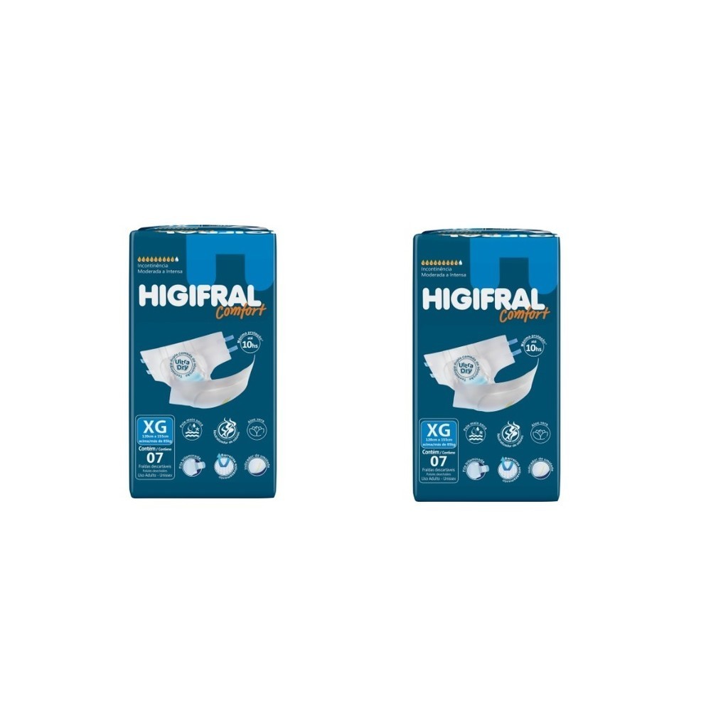 Kit 2 Fralda Adulto Higifral Confort XG Com 7 Und - Eurofral