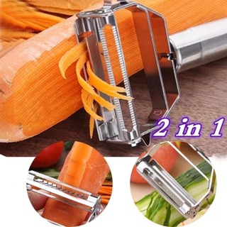 Descascador INOX Legumes Frutas Dupla Lâmina Móvel 2 Em 1/Descascador De Legumes Verduras Frutas