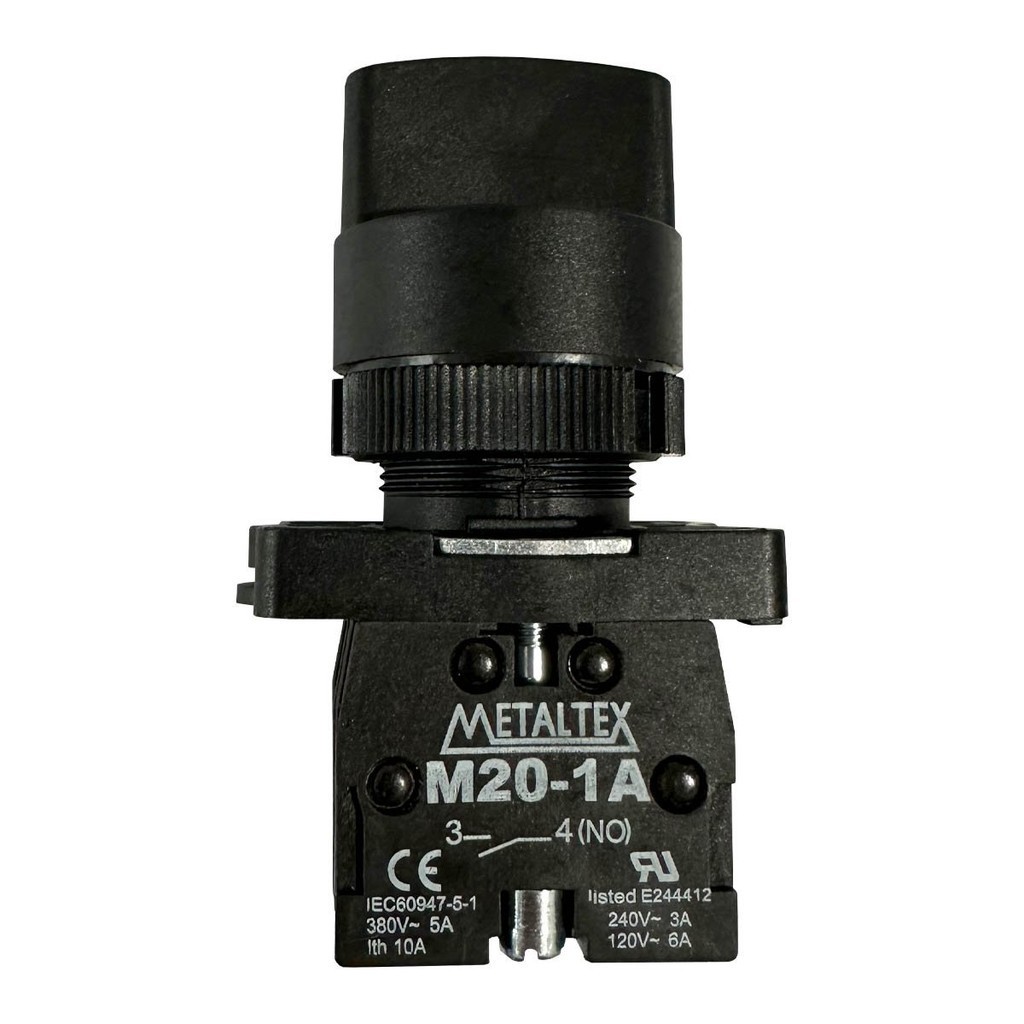 P20SCR4-B-2A CHAVE SELETORA PLASTICA KNOB CURTO 3 POSIÇÕES FIXAS 45G