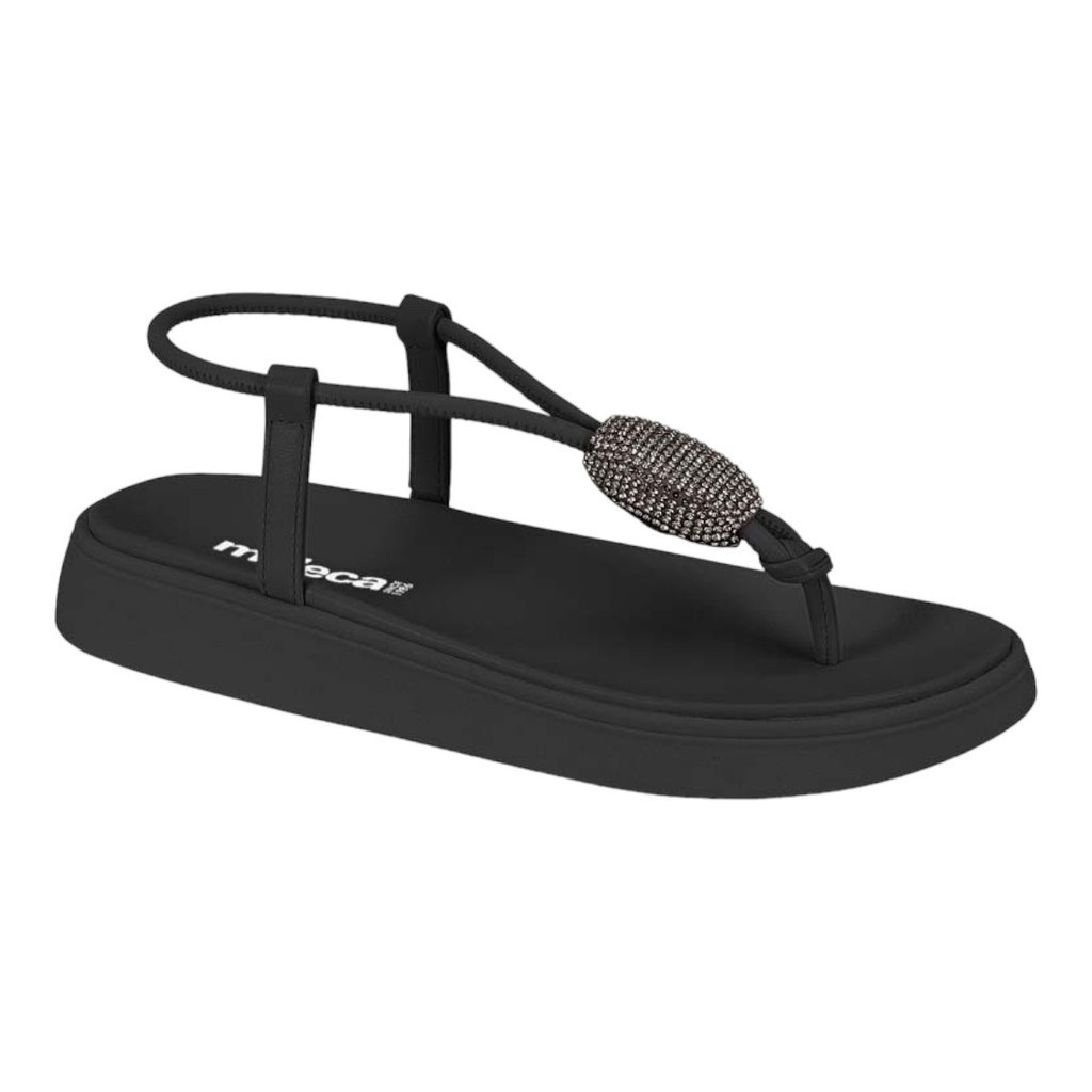Sandalia Papete Moleca Flatform Pedraria Feminina Conforto Original - Women Shoes