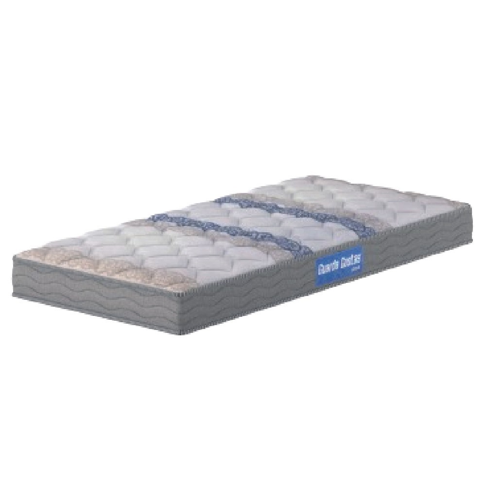 Colchão Solteiro Espuma D33 Guarda Costas Sleep 88x188x14cm Branco / Cinza Probel - Suporta até 100kg por Pessoa - Home & Living