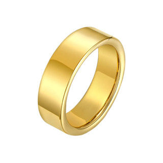 Aliança De Tungstênio Banhada Ouro Reta 6mm Tradicional