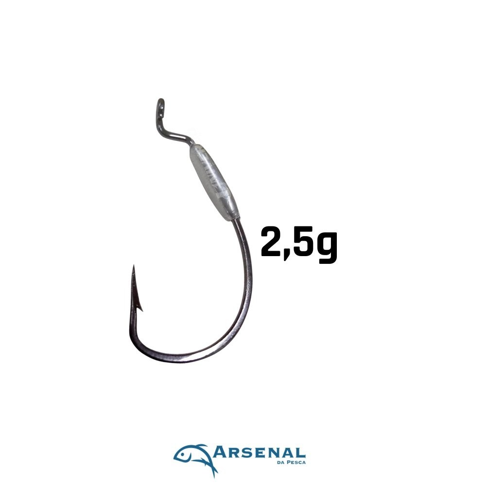 Anzol Arsenal da Pesca OffSet Lastreado 1/0 - 3pçs