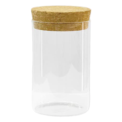Pote de Virdro Hermético Tampa de Rolha - 6,5x10cm - 250ml - 1 unidade - Rizzo