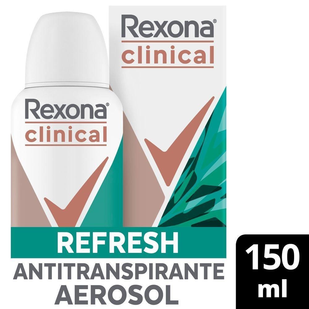 Desodorante Antitranspirante Aerossol Rexona Clinical Refresh 150ml - Beauty