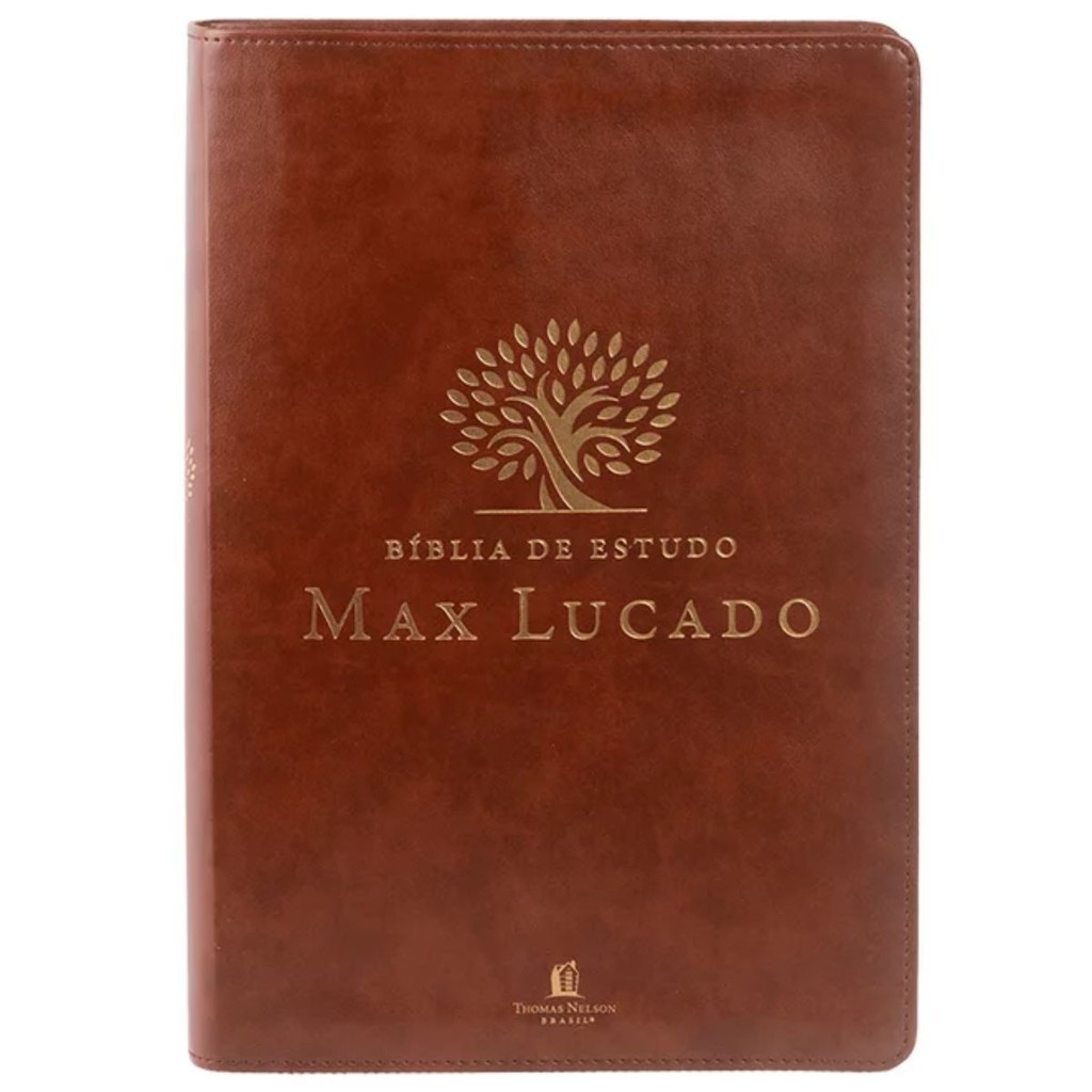 Bíblia de Estudo Max Lucado | Leitura Perfeita | NVI | Capa Luxo Marrom