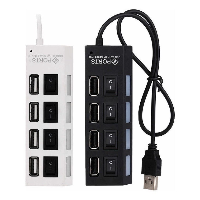 Hub Usb 4 Portas Com Botao Para Ligar E Desligar Cada Porta
