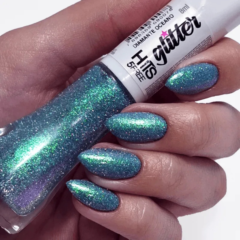 Esmalte Hits Diamante Oceano Glitter Refletivo Multichrome