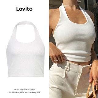 Lovito Regata Casual Lisa Sem Costas Para Mulheres LNE50529