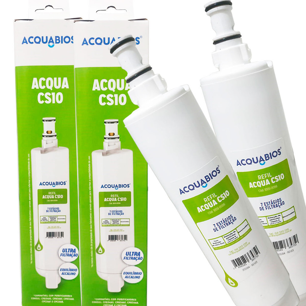 Kit 2 Filtro Refil Classe A compatível Purificador Consul Facilite Bem Estar CPC 30 31 34 35 36 CIX 01 06