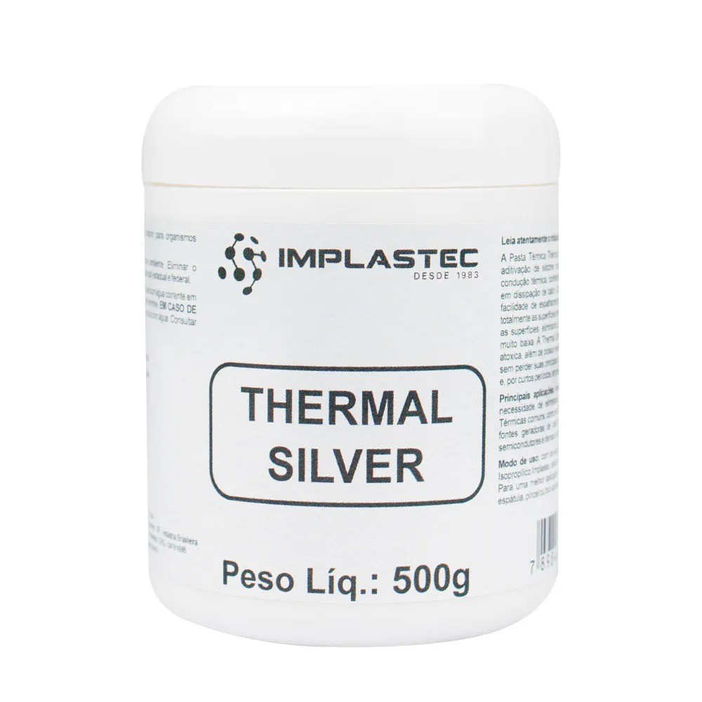 Pasta Térmica 1.6 W/m.K Implastec Thermal Silver Pote 500g