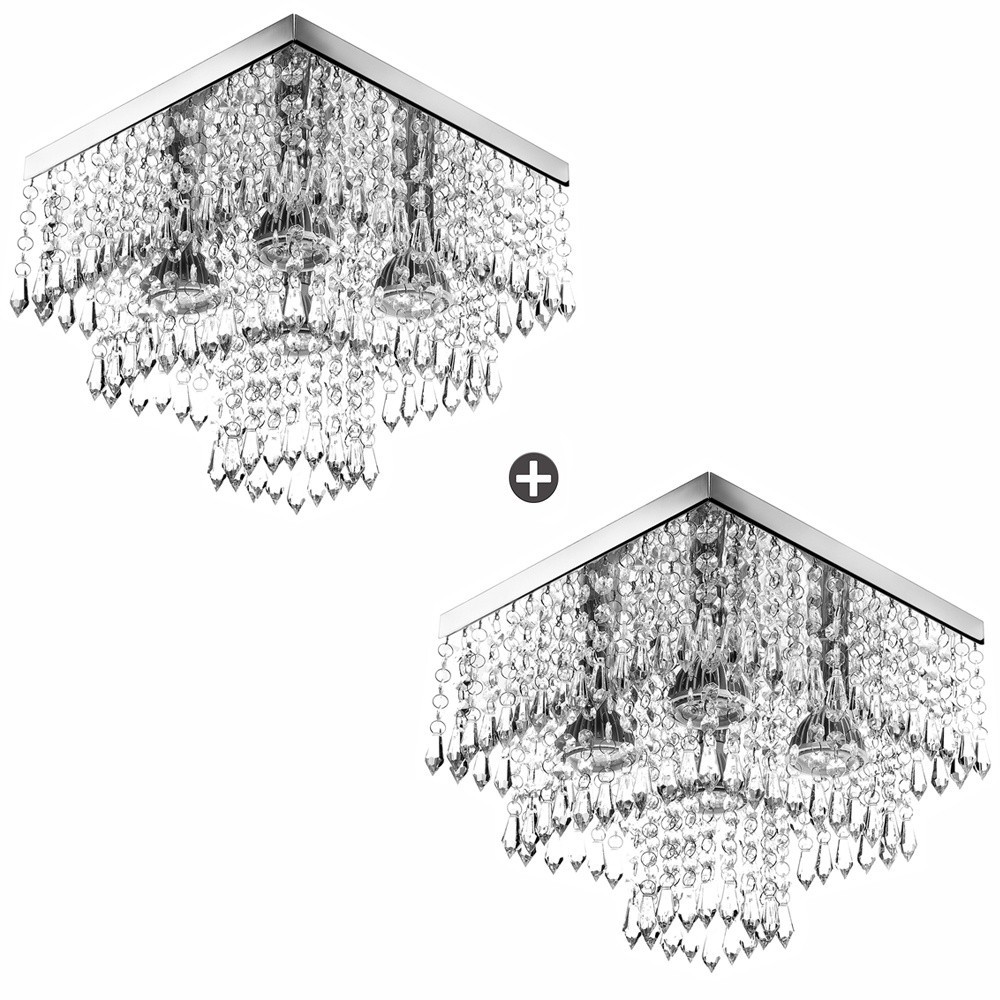 Kit 2 Lustre De Cristal Acrilico Sweetcrillic 30x30 em Oferta na Shopee