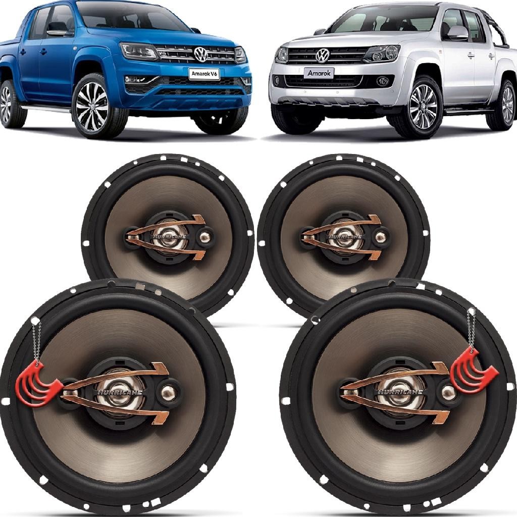 Kit Alto Falantes Dianteiros e Traseiros Volkswagen Amarok CD 2010 a 2021 - Hurricane Platino 640w