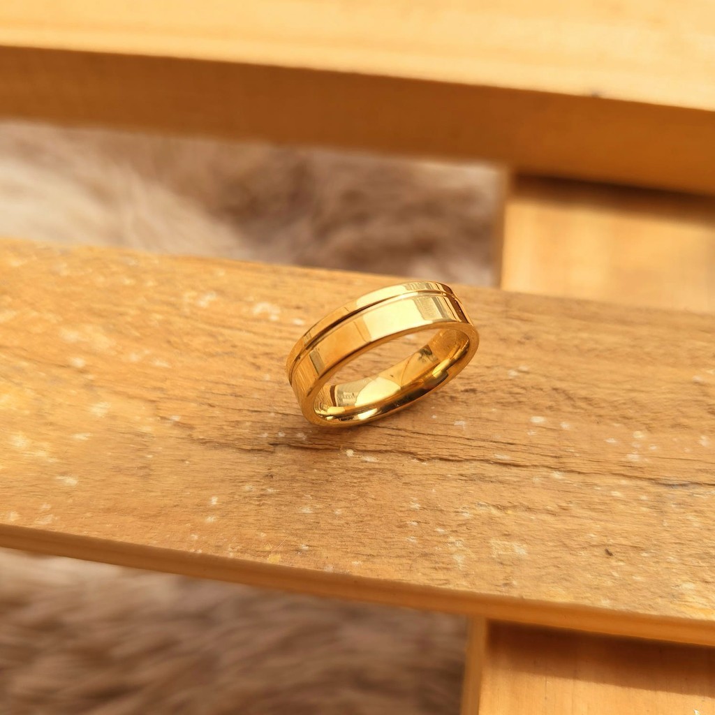 Aliança casamento banhada a ouro 18k 1 Friso (Cod-200 )