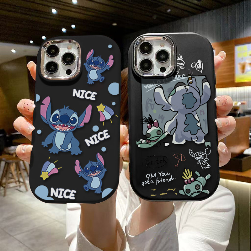Capinha Capa silicone Anti-impacto Fosco Cute Stitch para Moto E22 40 NRO G84 G22 G24 G60 G52 G53 G54 G42 E7 case