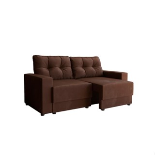 Sofá 2 Lugares Retrátil Lubeck Suede Marrom 140 cm em Oferta na Shopee