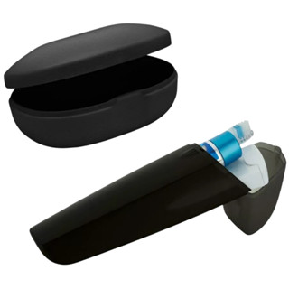 Kit Viagem Estojo Porta Escova de Dentes Creme Dental + Porta Sabonete Saboneteira Preto OU em Oferta na Shopee