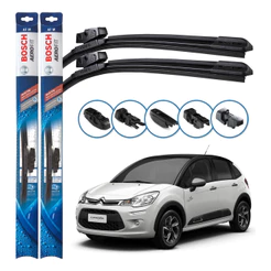Par de Palhetas Limpador Parabrisa Multiclip Original Bosch Citroen C3 2013 A 2017