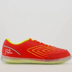 Chuteira Umbro BR Futsal Vermelha e Verde