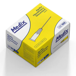 Agulha Hipodérmica Descartável 13x0,30mm 30G Medix Caixa Com 100