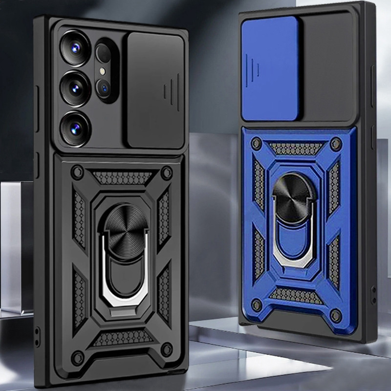Capa de telefone rígida para choque e queda com suporte de metal  Samsung Galaxy S24 Ultra S24 Plus S23 Ultra S23 Plus S23 FE S22 Ultra S21 S20 Ultra Plus S21 FE S20 FE
