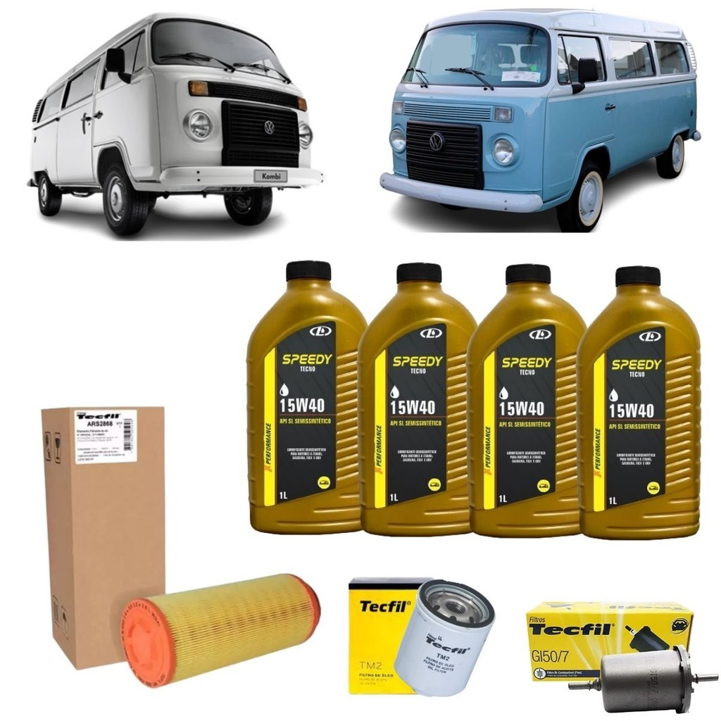 Kit Troca De Oleo E Filtros Vw Kombi 1.4 Flex 15w40