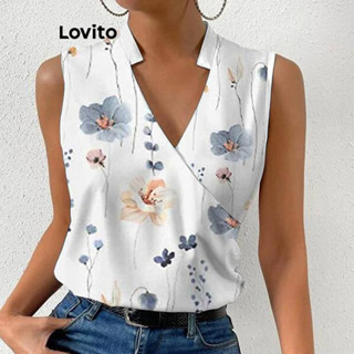 Lovito Blusa Casual Floral Envolvente Para Mulheres LNL42124