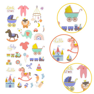 Kit Adesivo Scrapbook Hello Little Star Foil Artesanato em Oferta na Shopee