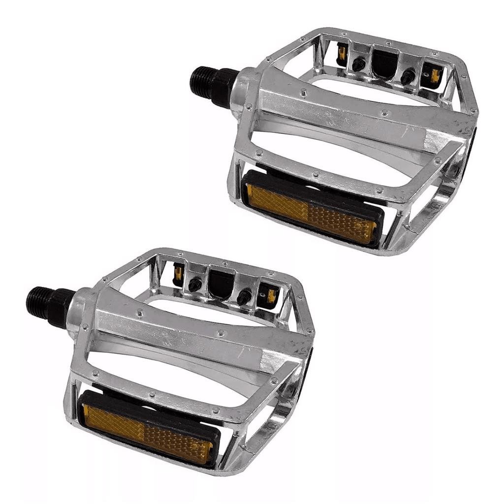Pedal Plataforma Bike HP Preto ou Prata Alumínio 6061 9/16"
 em Oferta na Shopee