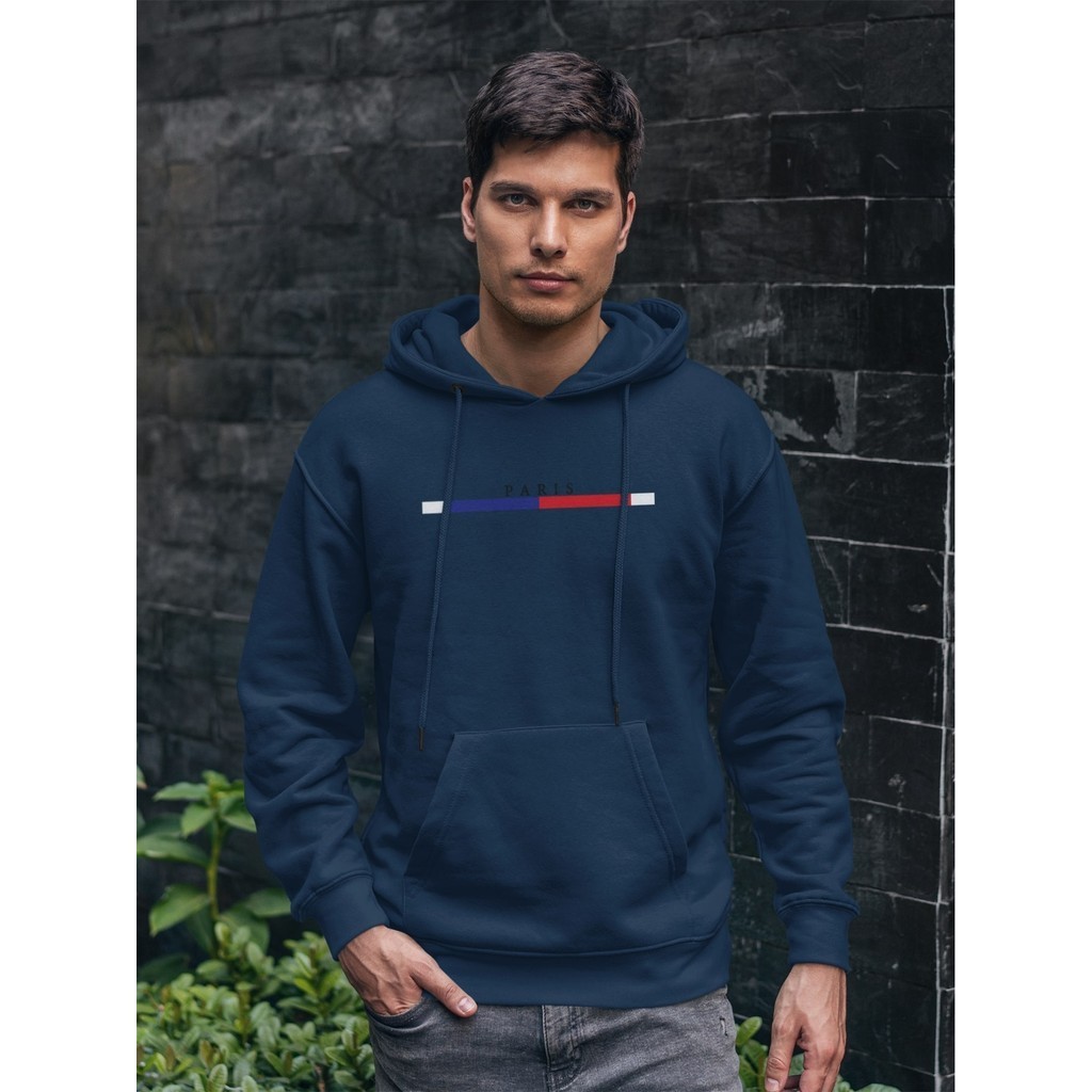 Moletom Masculino Paris Blusa De Frio Canguru Casaco Estampado Com Capuz Ajustável do P ao G3