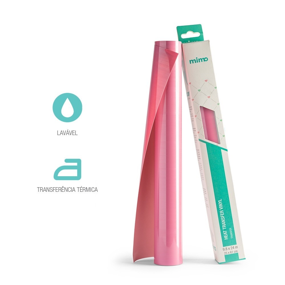Vinil Transfer Rosa Chiclete 25x61cm Mimo - 1 Unidade