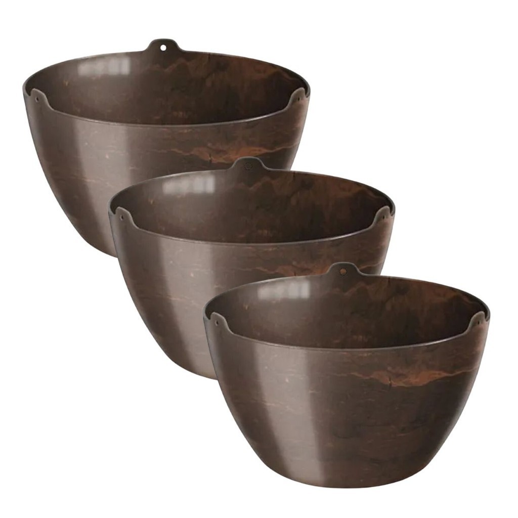 Kit 3 Vaso Cuia Cachepô Elegance Cuia Com Alça 01 Café Imperial Grande Para Decoração e Plantas Pendentes - Nutriplan