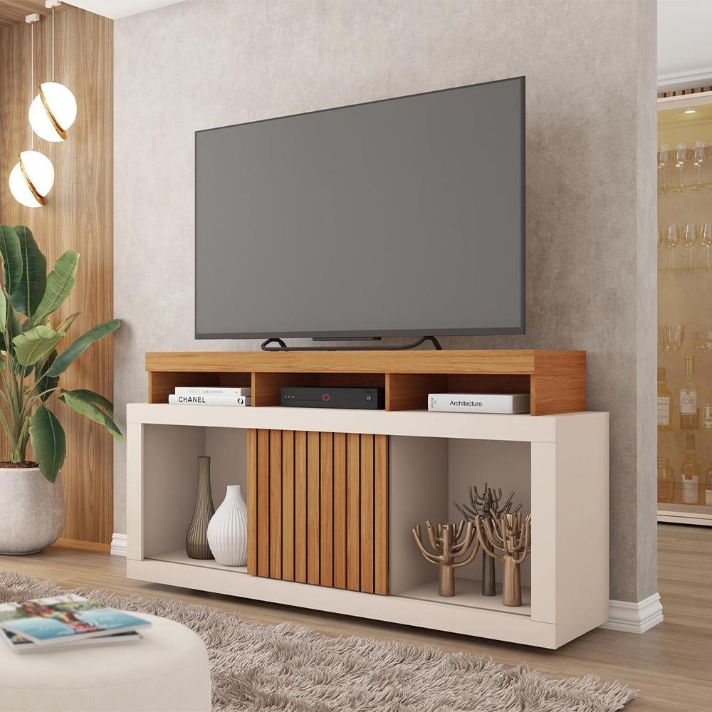 Bancada Rack Para TV até 55 Polegadas Marrom Frost Caemmun - Home & Living
