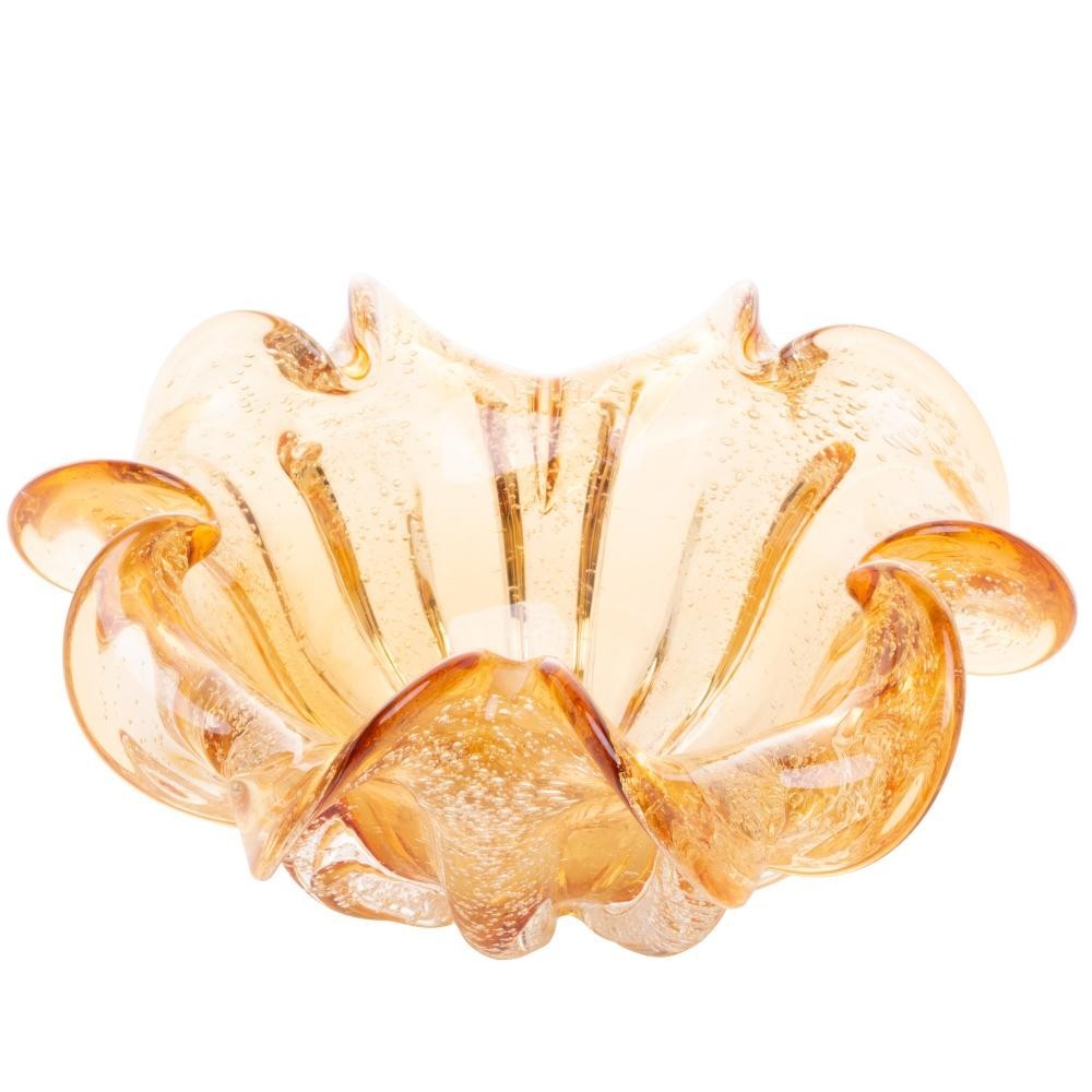 Centro de Mesa Wolff Italy de Vidro Âmbar 24cm x 11cm - Home & Living