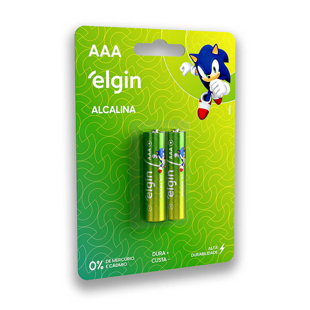 Pilha Alcalina AAA Elgin Bateria 3A Palito 2 unidades em Oferta na Shopee