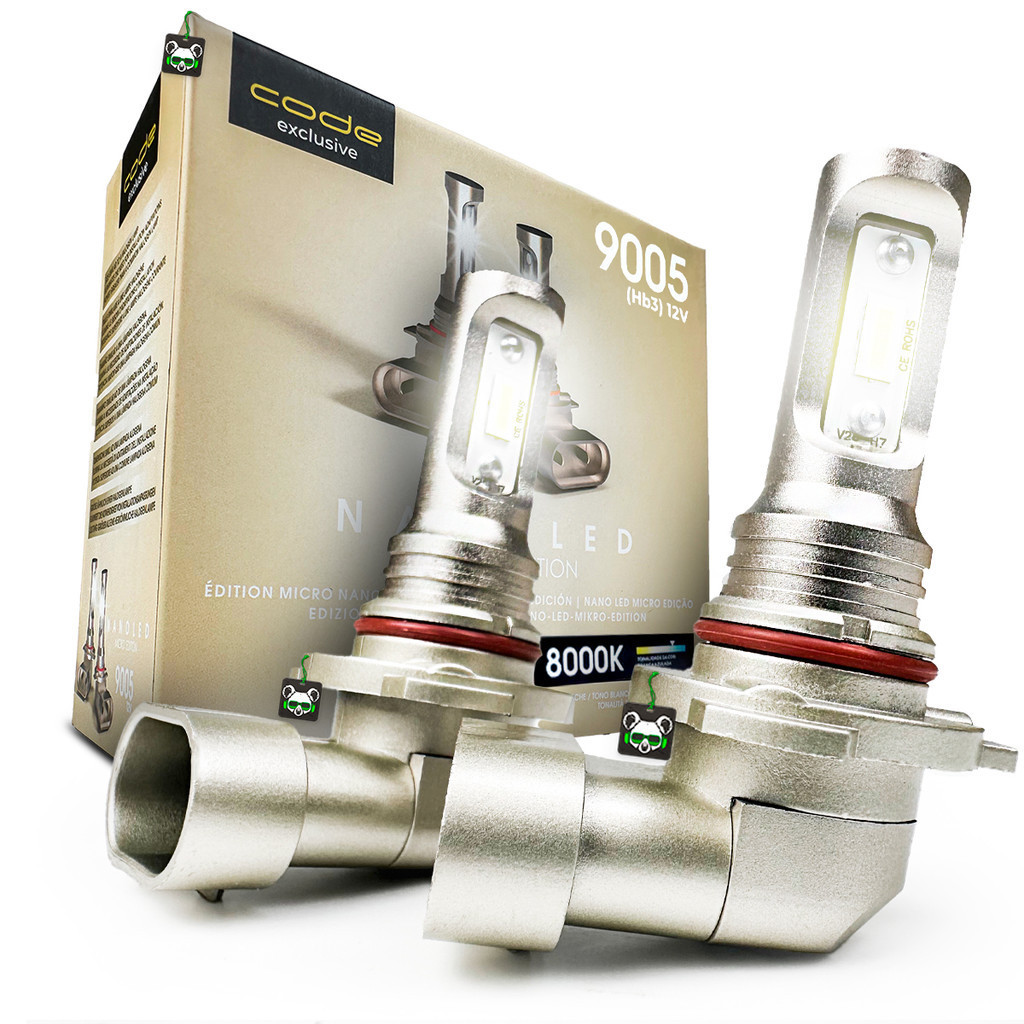 Kit Par Lâmpada Automotiva Nano Led Micro Edition 3000 Lúmens  8000K Encaixe HB3/9005 Code