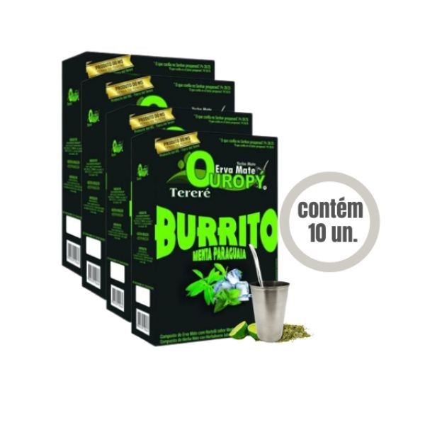 Erva Mate Ouropy Burrito Menta Paraguaia 10un