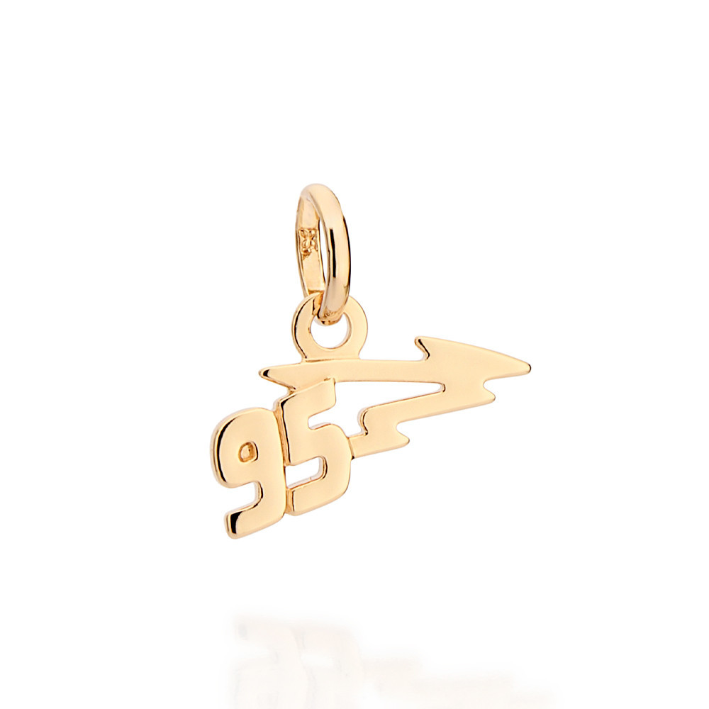 Pingente Rommanel Relâmpago Mcqueen Disney 95 Banhado a Ouro 18k Original - 542820