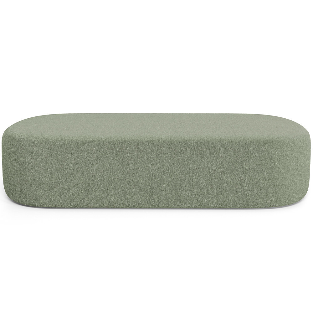 Puff Decorativo Orgânico Para Living Quarto 140cm Doha W01 Bouclê Oliva - Lyam Decor · foto 2