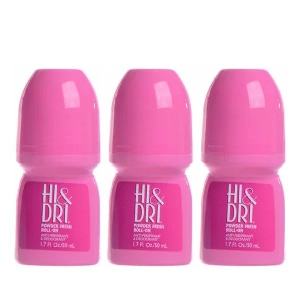 Kit 3 Unid. Desodorante Hi & Dri Roll-On Powder Fresh 50ml
