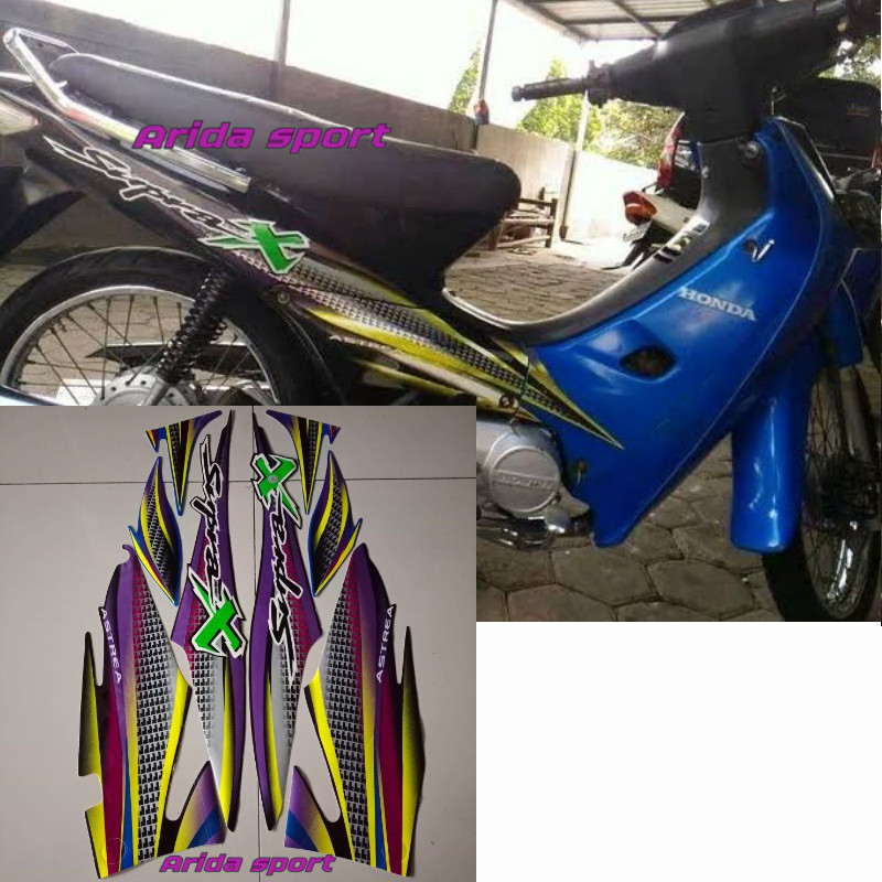 Adesivo Listrado Para motor honda Astra supra x lama 100 2003 Azul Preto