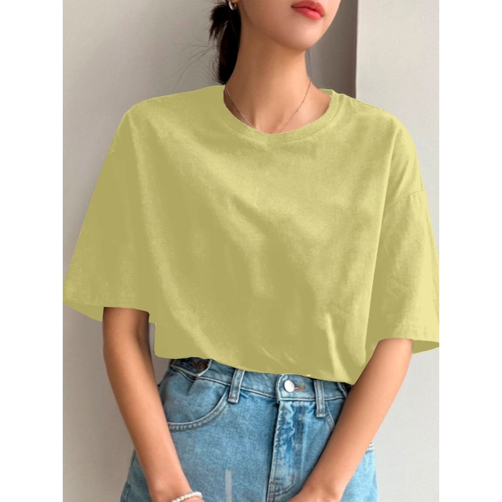 Camiseta Feminina Oversized Básica Lisa Blusa Street Wear Despojada Simples Plus Size Swag