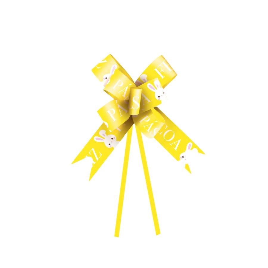 Laço Fácil - Feliz Páscoa Amarelo - 10 unidades - Cromus - Rizzo - Stationery