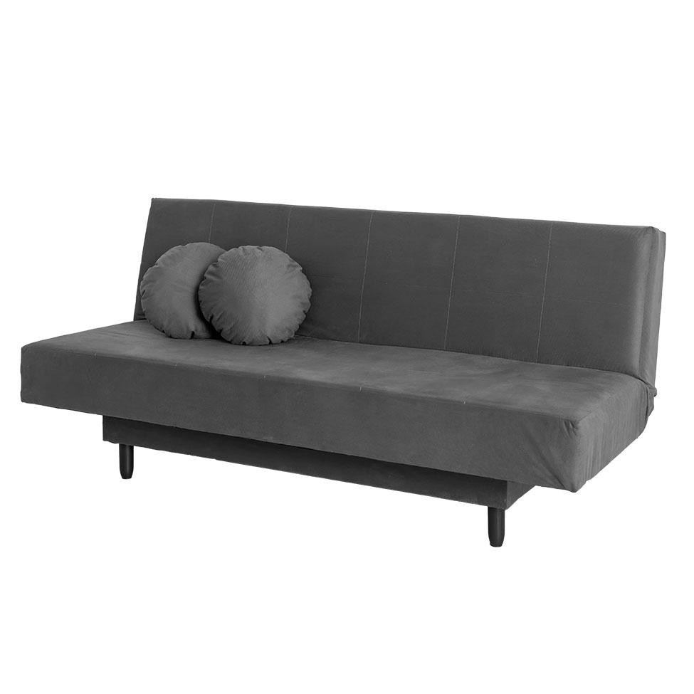 Sofá-Cama Casal 3 Lugares Jimmy Suede Grafite em Oferta na Shopee