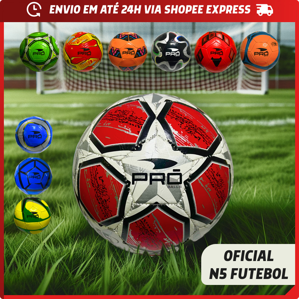 Bola Oficial Futebol de Campo Profissional Tamanho 5 Calibrada ou com Bomba de Ar PVC Couro Sintetico